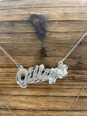 Clear Acrylic Necklace- Gilley's