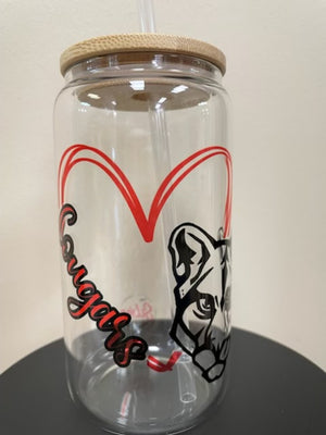 Libbey Can Glass- "Cougars Mascot"
