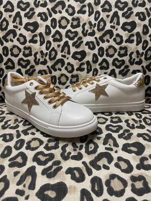 Fast Tennis Shoes- Gold Combo Star