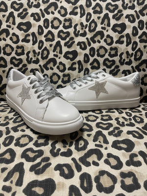 Fast Tennis Shoes- Silver Combo Star