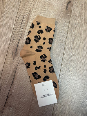 Tall Socks- Carmel & Brown Shimmer Cheetah