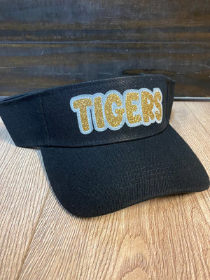 "Gold & White Tigers" Black Visor Hat