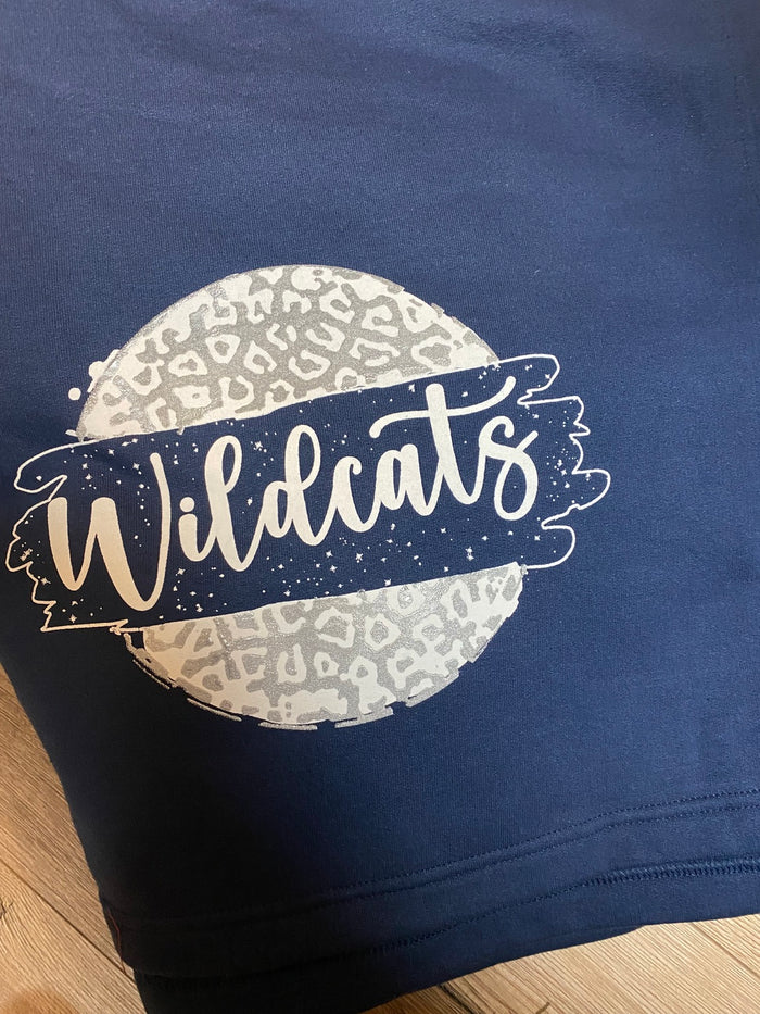 School Spirit Blankets- Wildcats Grey Cheetah