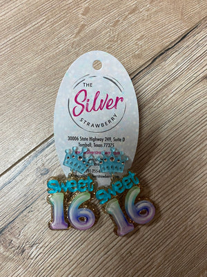 Birthday GIRL Earrings- Turquoise & Purple "Sweet 16"