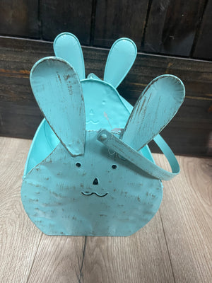 Easter Baskets- "Tin Bunnies" Turquoise