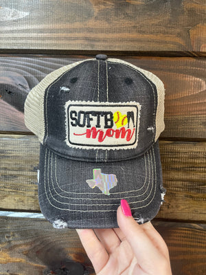 "Softball Mom" Dark Denim Hat