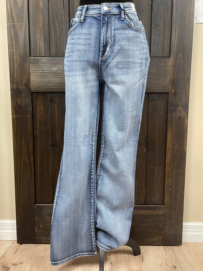 Judy Blue Boot Cut Jeans- High Waist; Contrast Wash (47R)