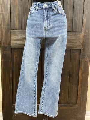 Judy Blue Crop Jeans- Mid Rise; Bootcut (49R)