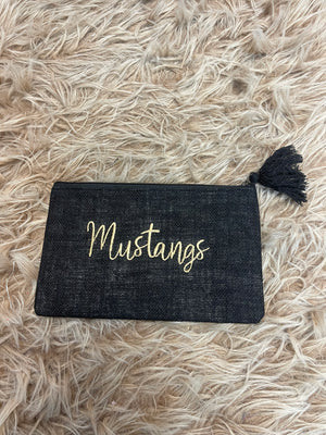 Burlap Make-Up Bags- "Mustangs"