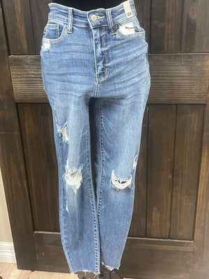 Judy Blue High Waist Jeans- Destroyed, Relaxed Fit (MD)