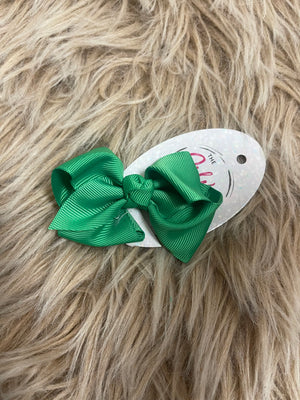 Mini Hair Bows- Dark Green