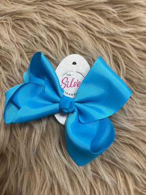 Medium Hair Bows- Turquoise