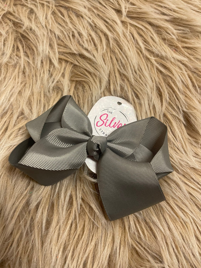 Medium Hair Bows- Grey