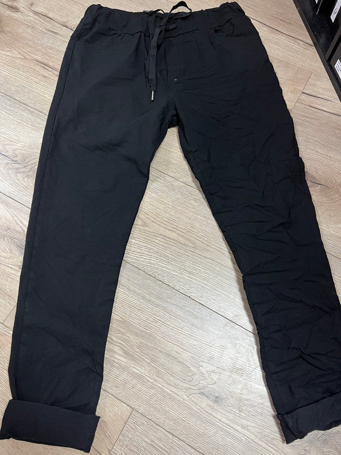 Casual Comfy Pants- Plain Black