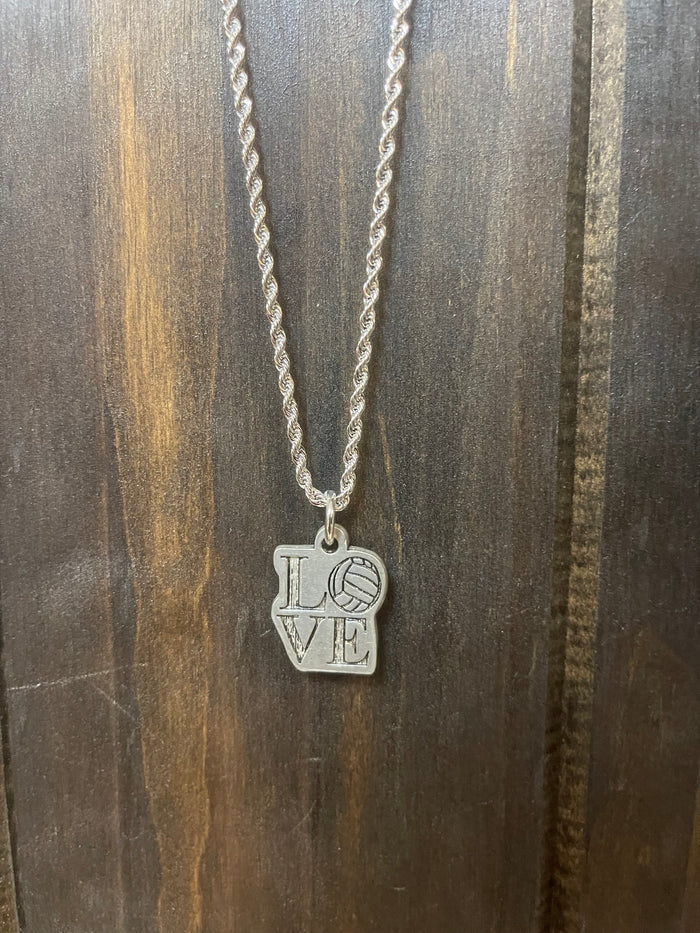 Chubby Chico Necklace- "LOVE" Volleyball