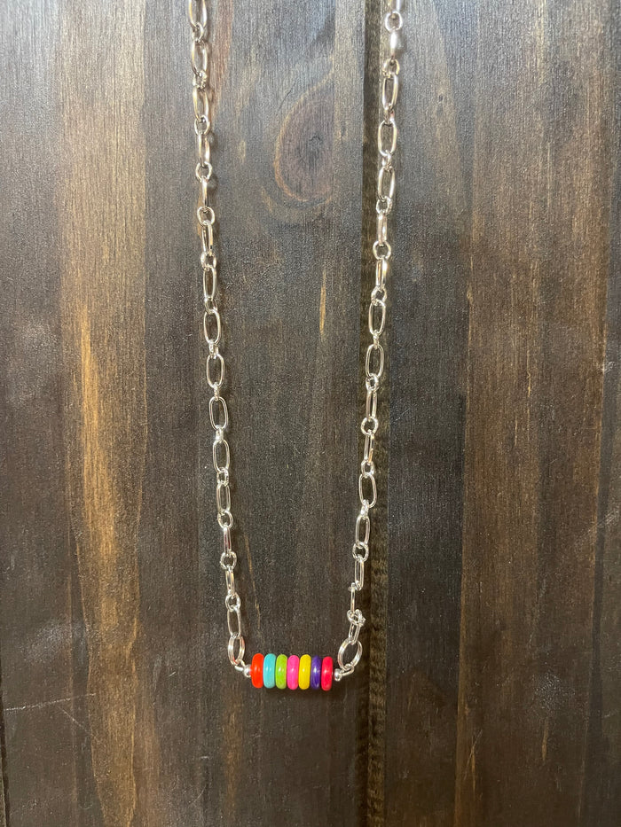 Rainbow Metallic Bead Necklaces | Fiesta Party Supplies