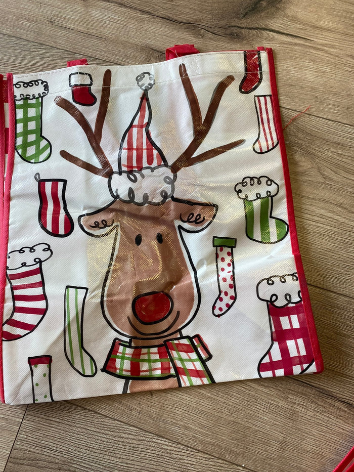 Christmas Totes- Two Sided "Reindeer & Snowman"