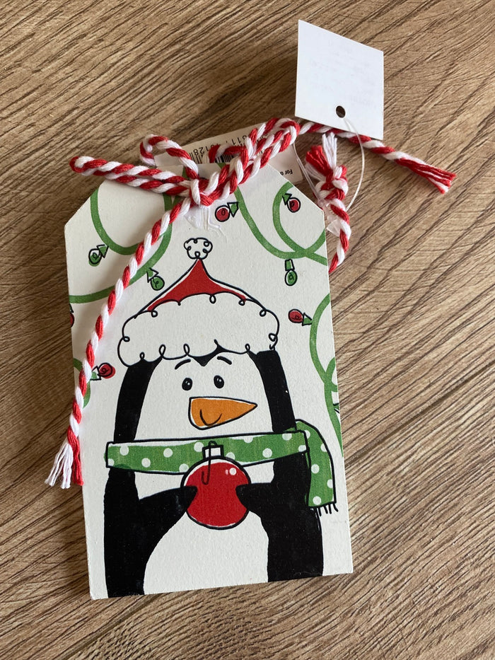 Christmas Gift Tags- Wooden "Penguin"