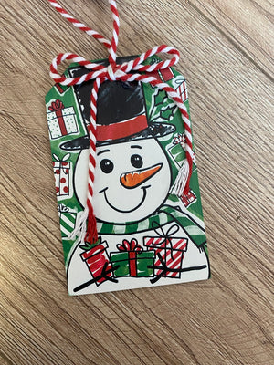 Christmas Gift Tags- Wooden "Snowman"