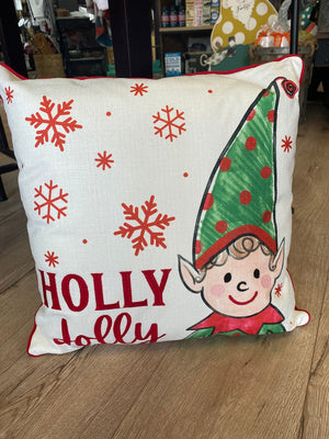 Christmas Pillow- "Holly Jolly" Elf