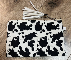 Make-Up Bags- "Black" Cow Print