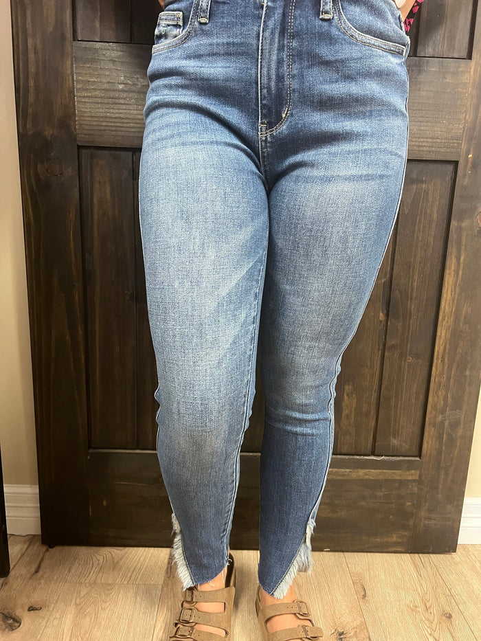 Judy Blue Jeans- Open Ankle Stitch Medium Blue