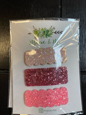 Hair Clip Accessories- Large Glitter Pink