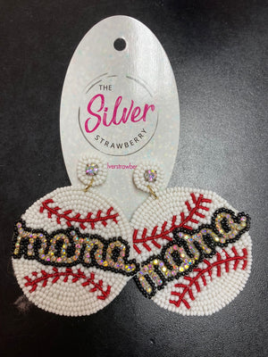Sugar Crush Earrings- "Mama" Baseball