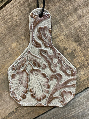 Tooled Rose Gold Ear Tag