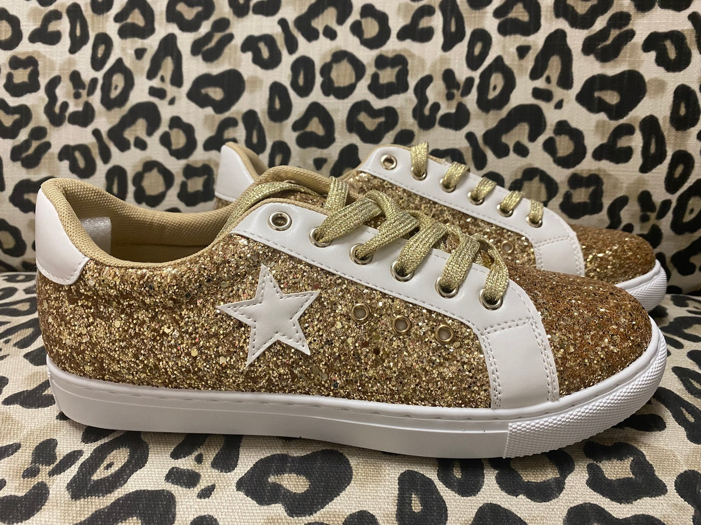 Fast- Gold & White Glitter Star Shoes – The Silver Strawberry