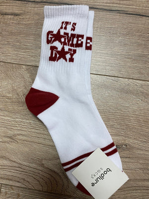 Tall Socks- "It's Game Day" Maroon
