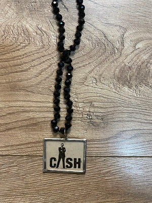 Palmer Necklace- "cAsh" Black Beaded