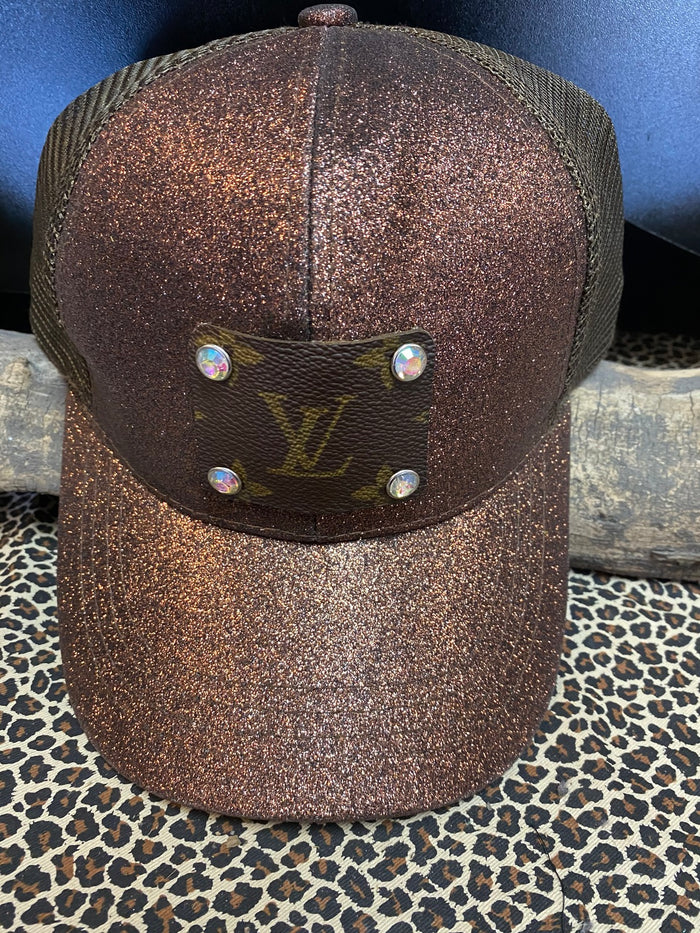 Revamped Brown Glitter Hat