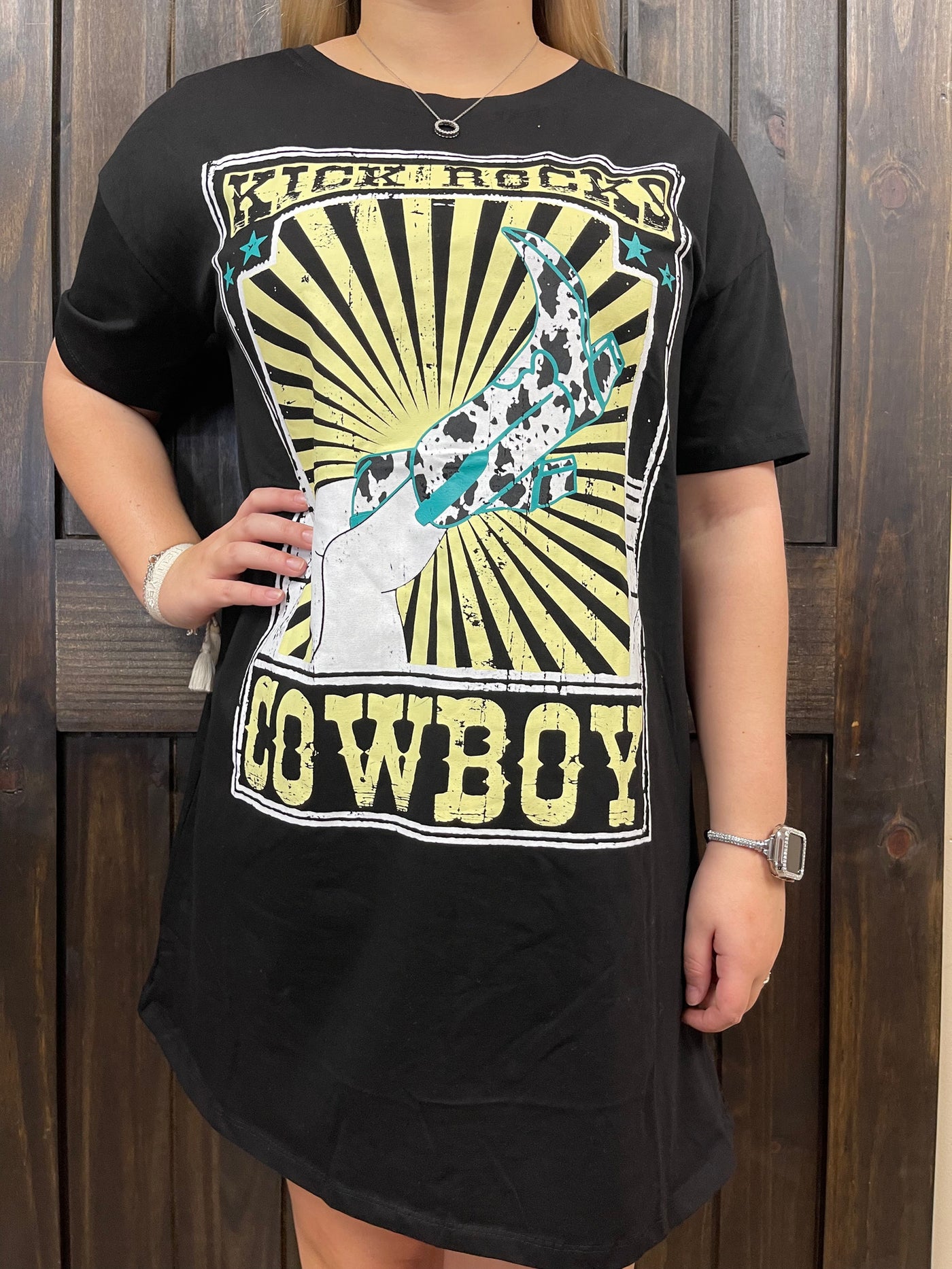 Kick Rocks Cowboy T-Shirt Dress – The Silver Strawberry