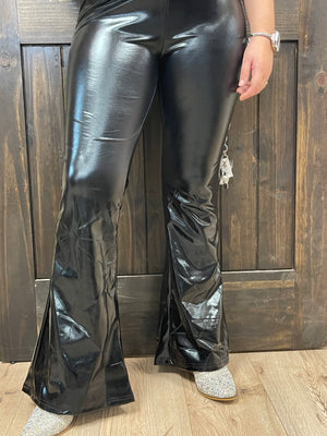 Lounge Bell Bottoms- Black Leather