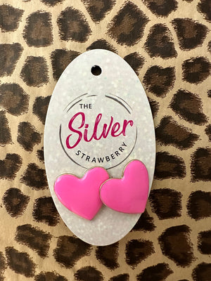 Lilly Stud Earrings- Pink Hearts