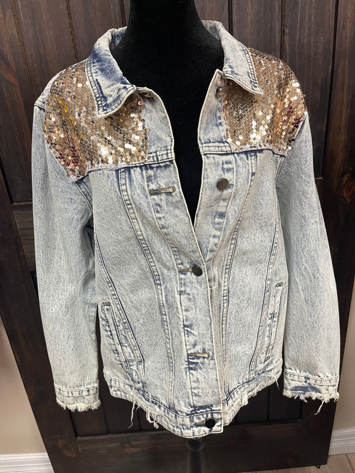 sequin dress denim jacket Denim Jacket How To Wear A Sequin Dress Sequin Dress