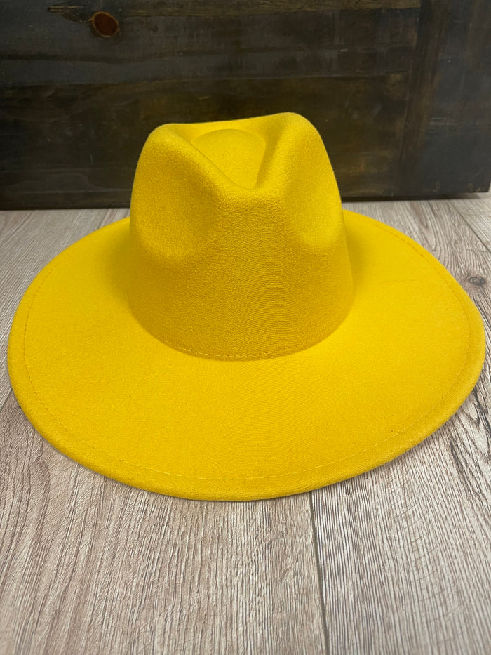 Fedora (Wide Brim)- Mustard