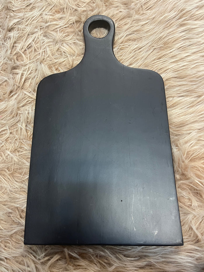 Cutting Board- Rectangle Black Wood W/ Handle (Large)
