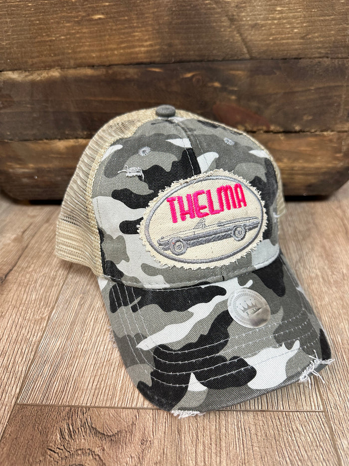 "Thelma" Blue Camo Hat