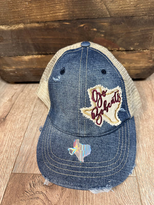 "Go Bobcats Texas" Blue Denim Hat
