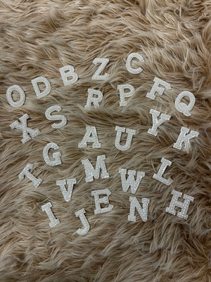 Chenille Patches- Pearl & Rhinestones Letters