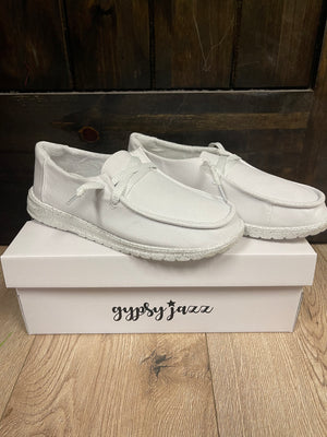 Flashy G Shoes- White Glitter