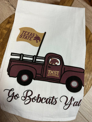 Kitchen Towels- "Texas State; Go Bobcats"