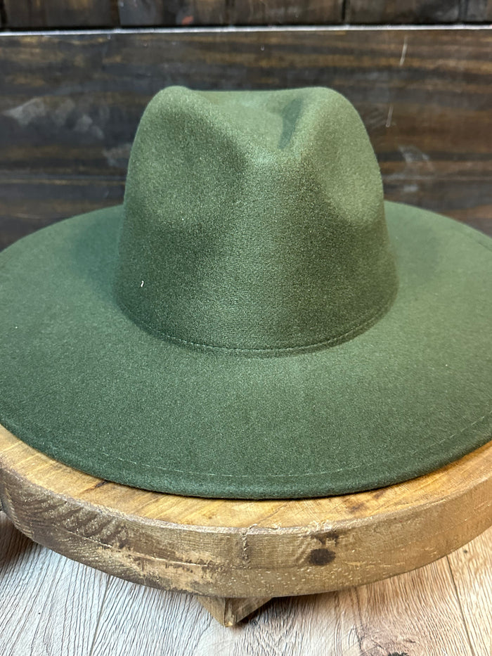 Fedora (Wide Brim)- Dark Green