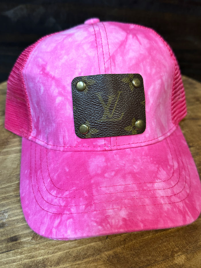 Revamped Hat- Pink Tie Dye