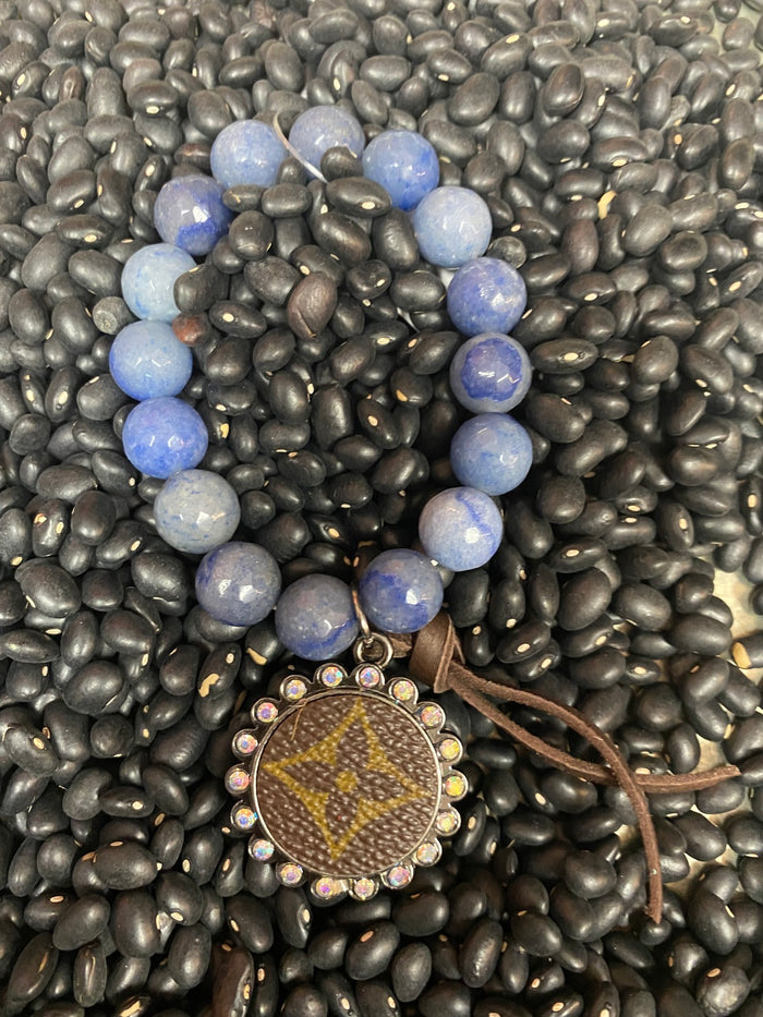 Revamped Jelly Bean Bracelet- Marble Blue