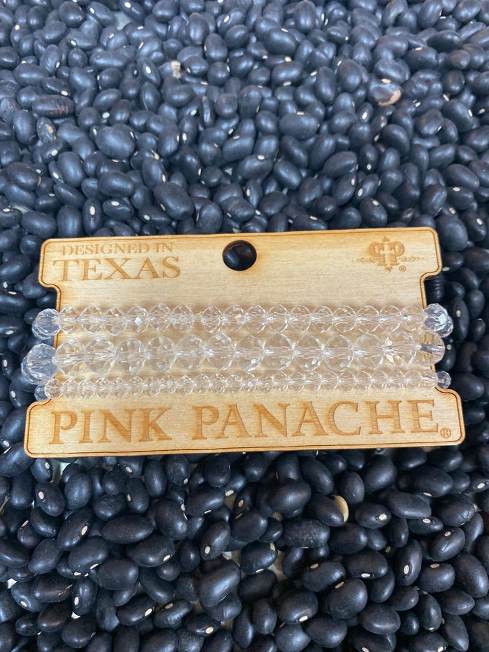 Pink Panache Cluster Bracelets- Clear Bead