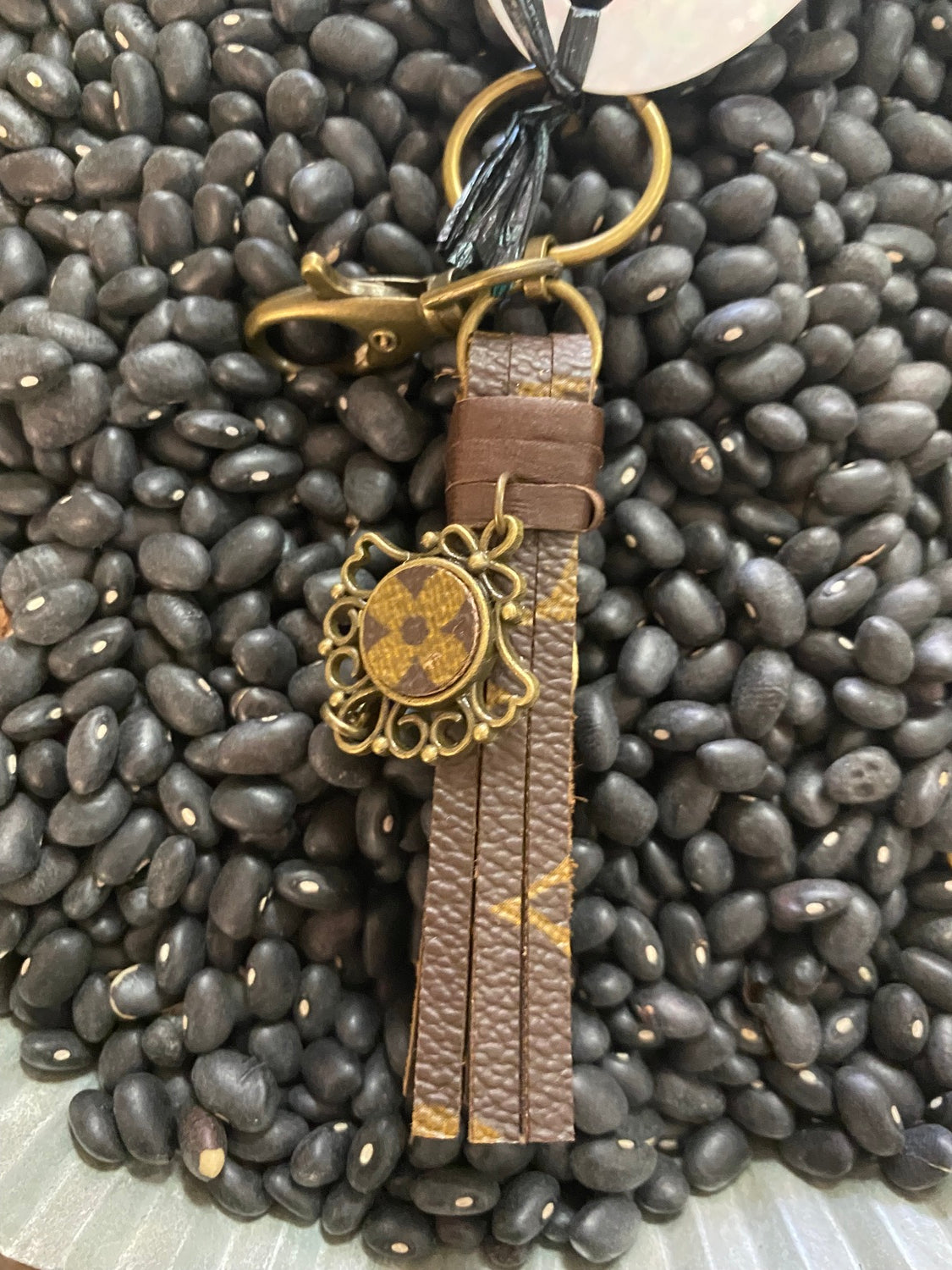 Burgundy Gold Black Cheer Keychains, Personalized Keychain