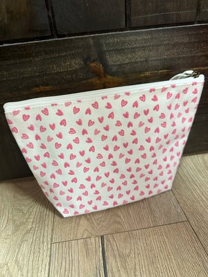 Make-Up Bags- Red & Pink Mini Hearts